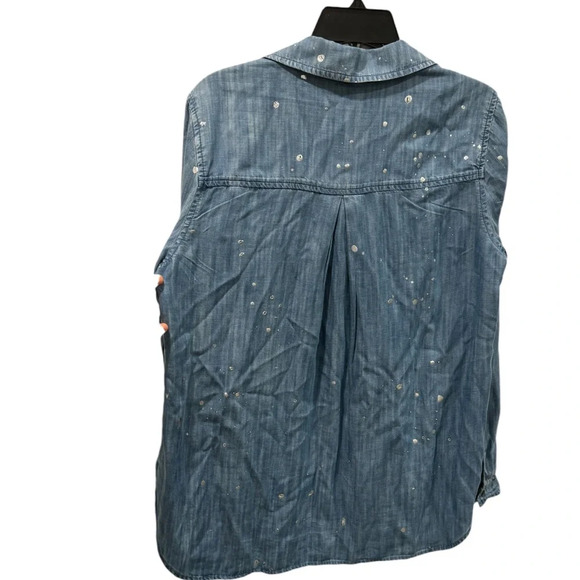 Cloth & Stone by Anthropologie Long Sleeve Tencil Button Up Top - Picture 2 of 5